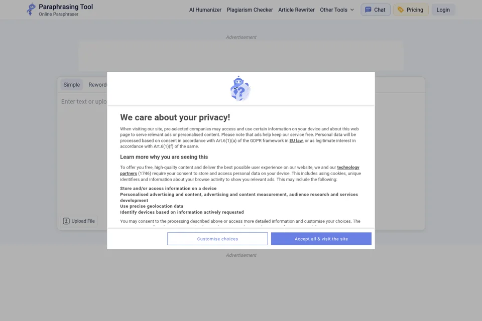 Landing page preview