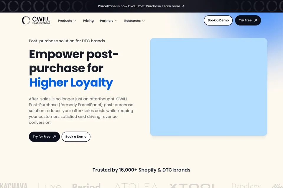Aperçu de la landing page