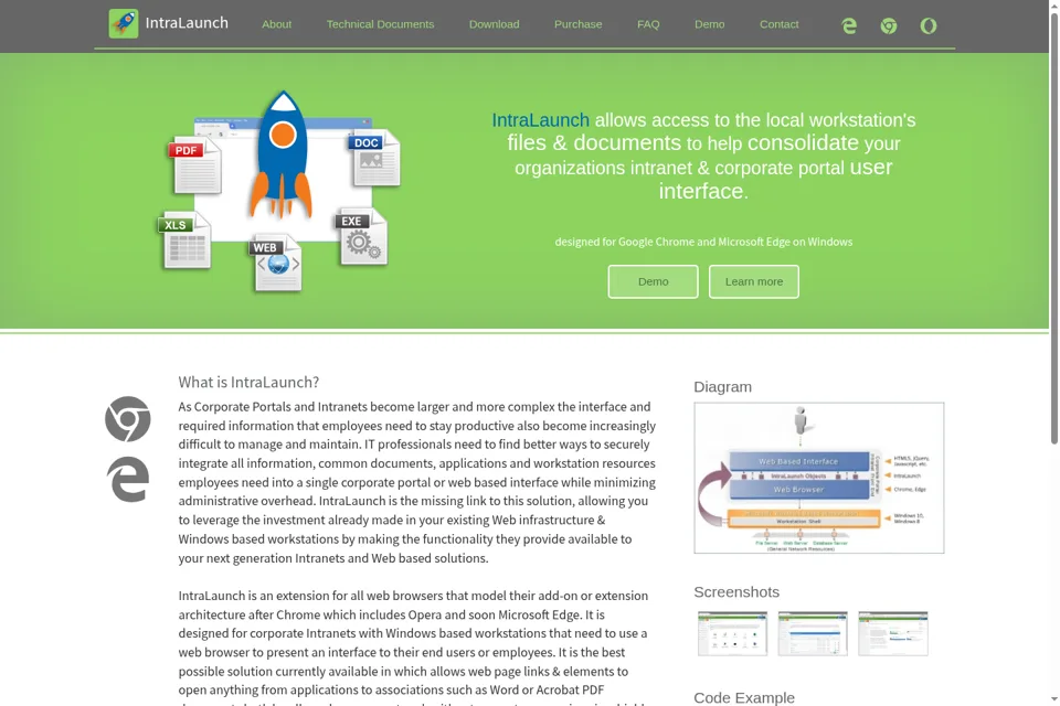Aperçu de la landing page