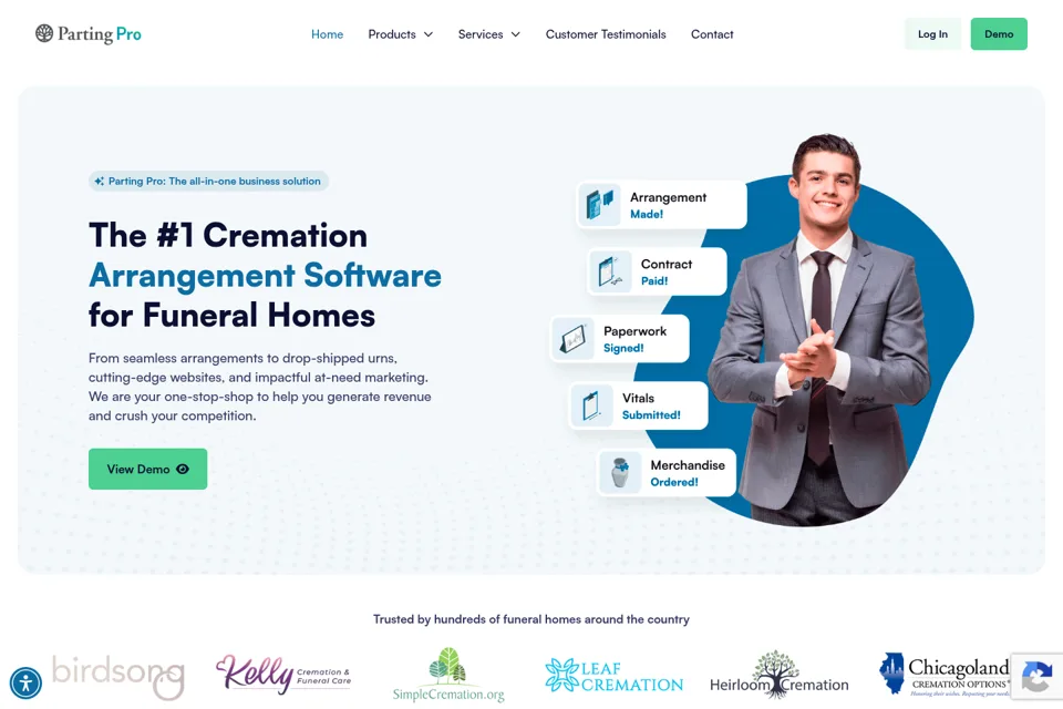 Aperçu de la landing page