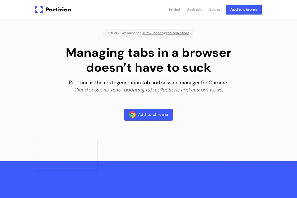 Aperçu de la landing page
