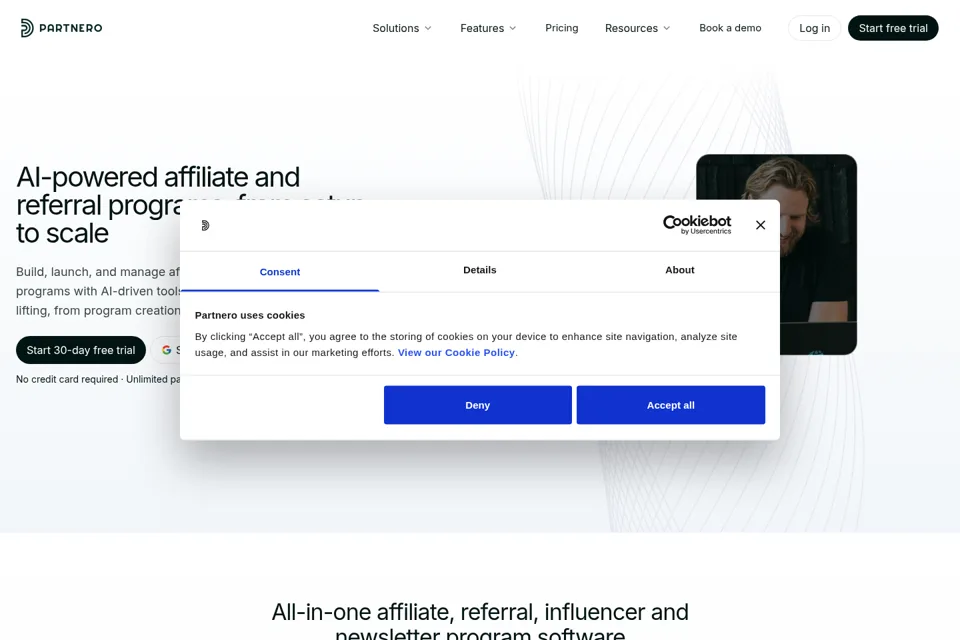 Aperçu de la landing page