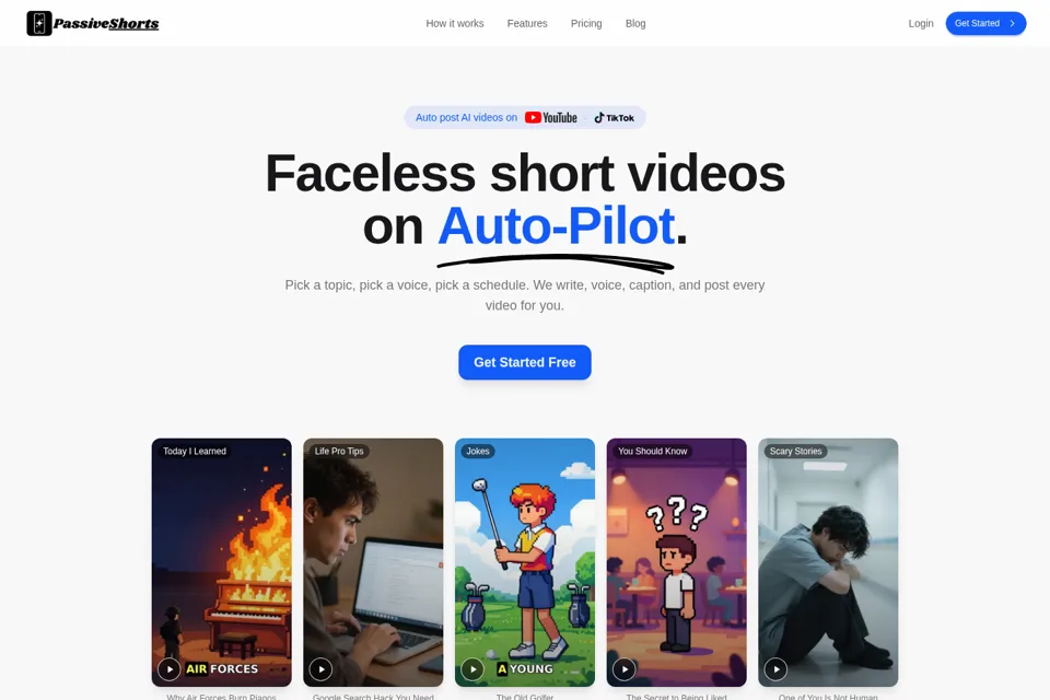 Aperçu de la landing page