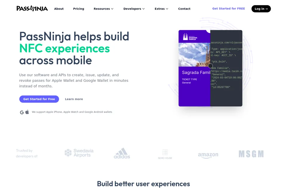 Aperçu de la landing page