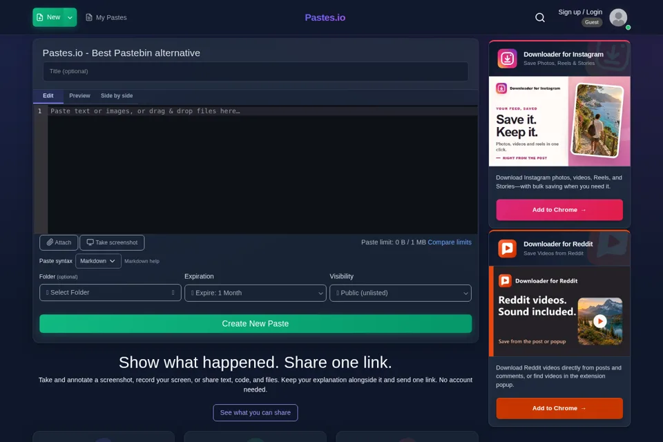 Aperçu de la landing page