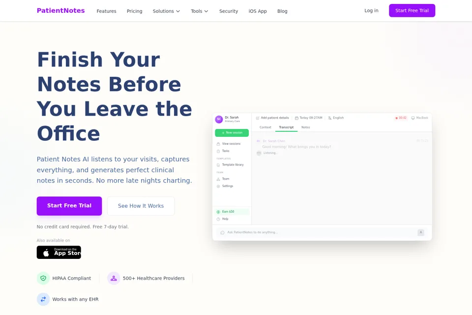 Aperçu de la landing page
