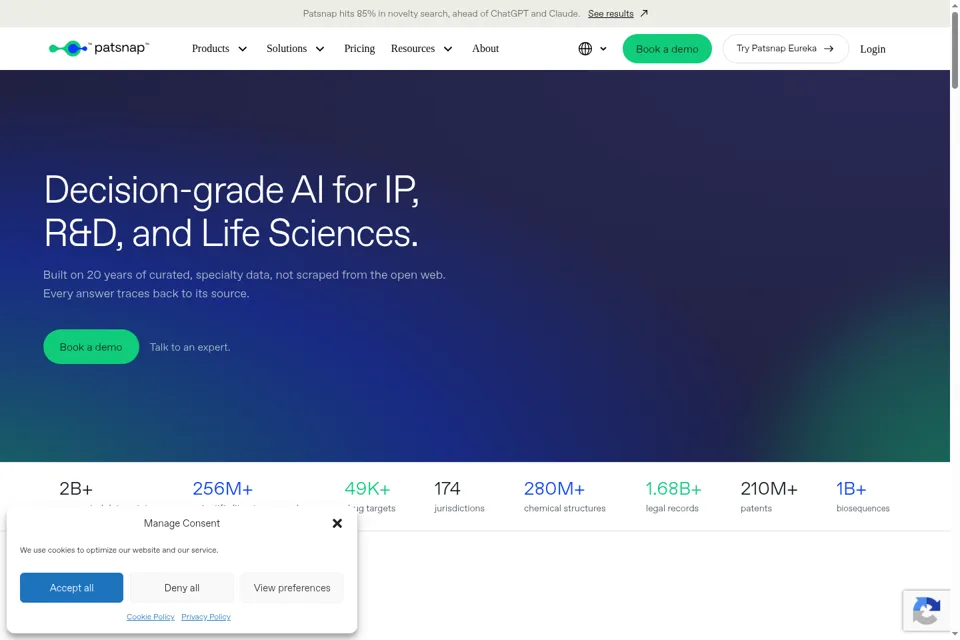 Aperçu de la landing page