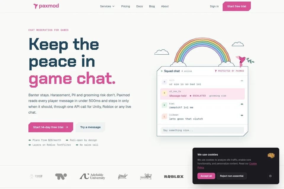 Aperçu de la landing page
