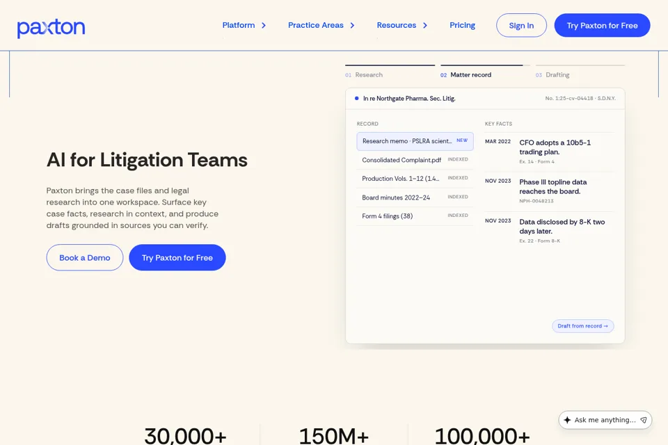Aperçu de la landing page