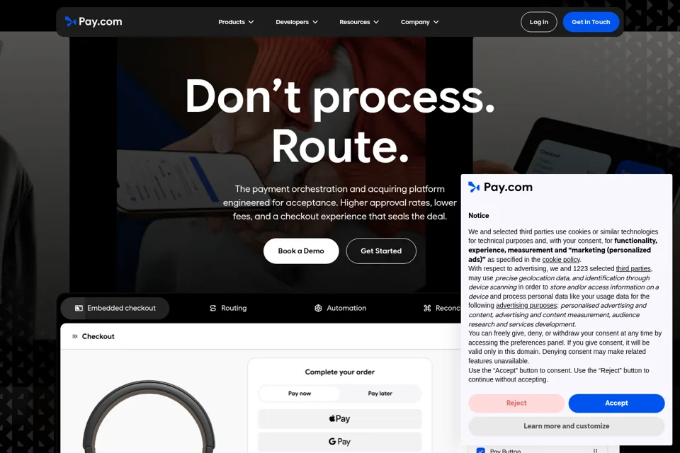 Aperçu de la landing page