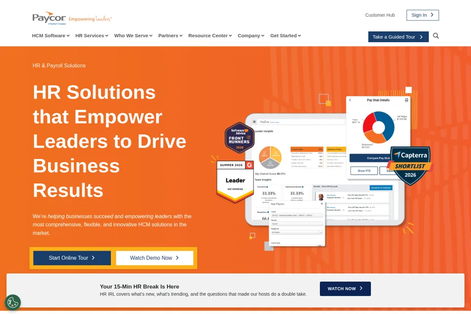 Aperçu de la landing page