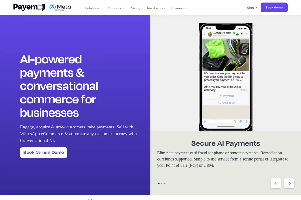 Aperçu de la landing page