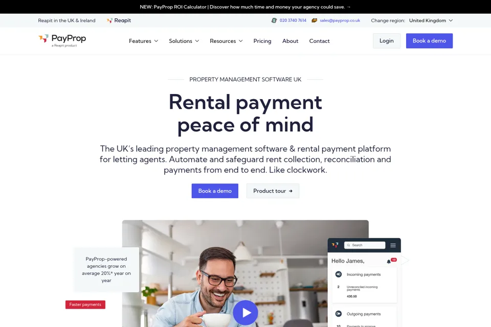 Aperçu de la landing page