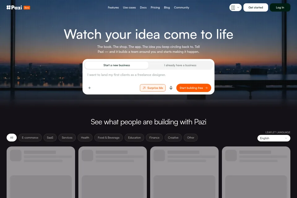 Landing page preview
