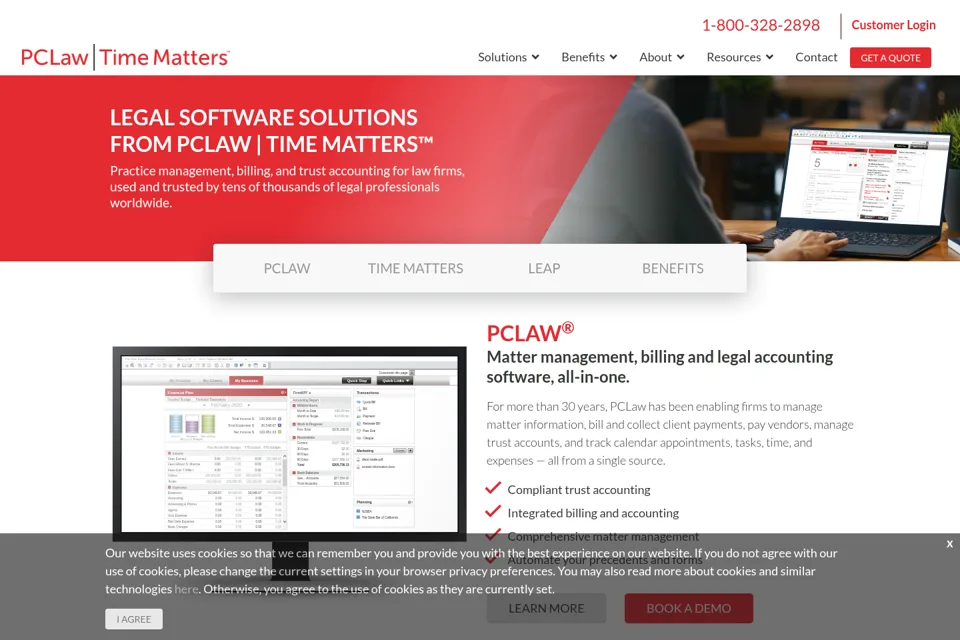 Aperçu de la landing page