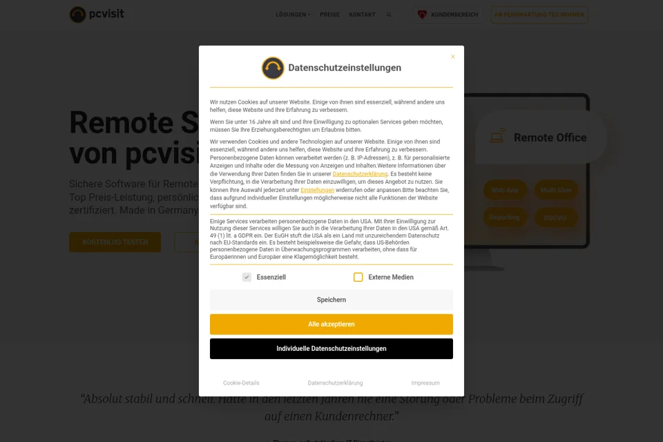 Landing page preview