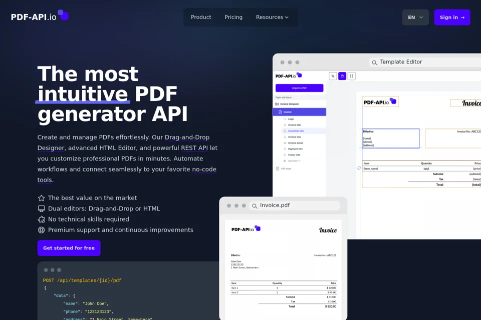 Landing page preview