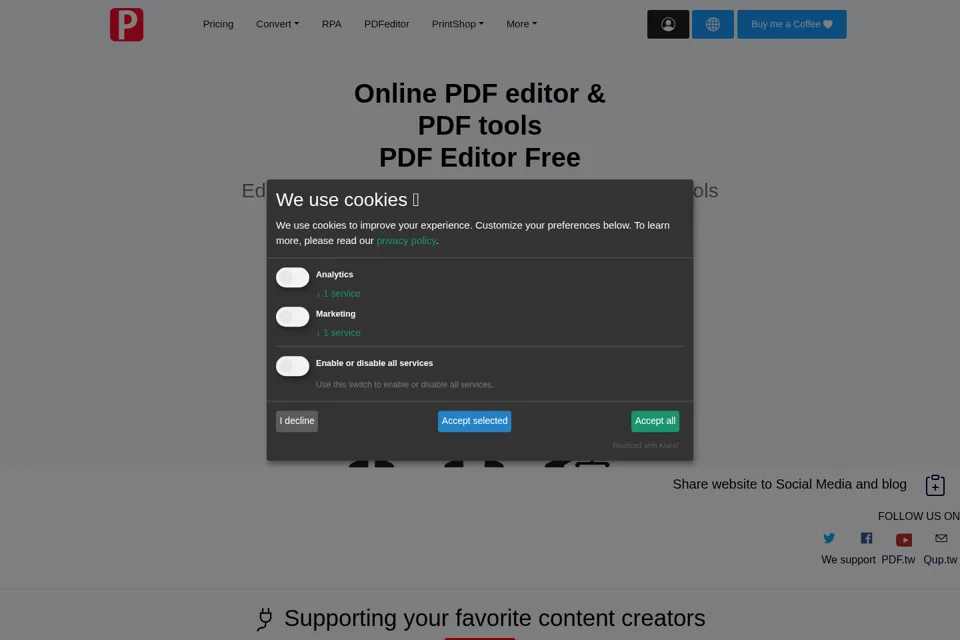 Landing page preview