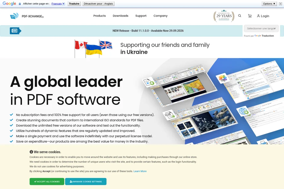 Aperçu de la landing page