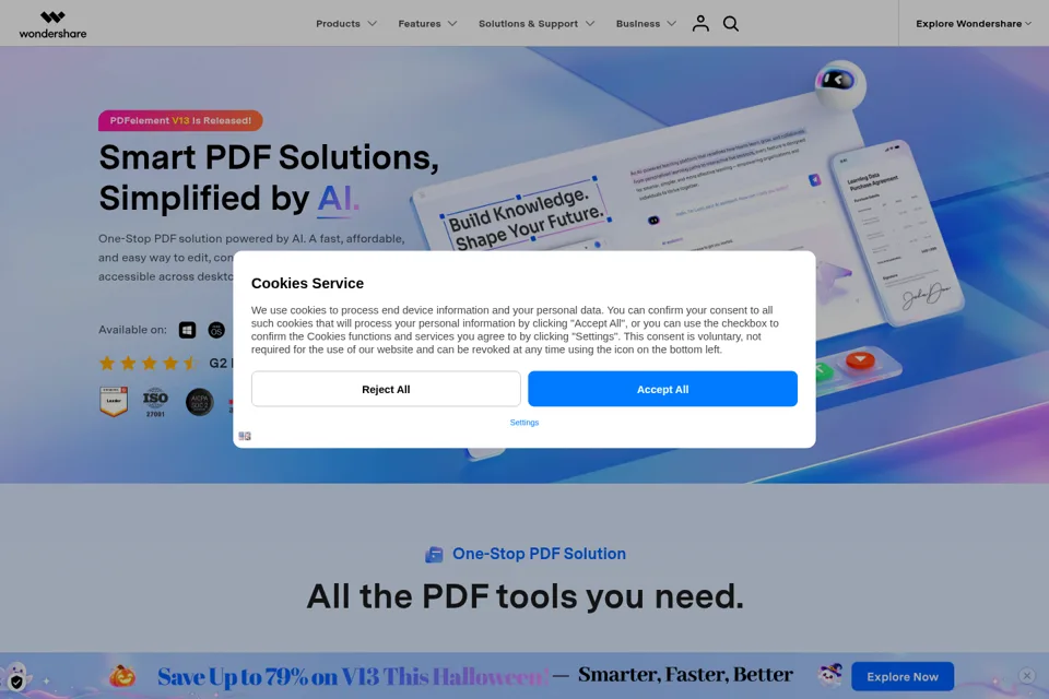 Aperçu de la landing page