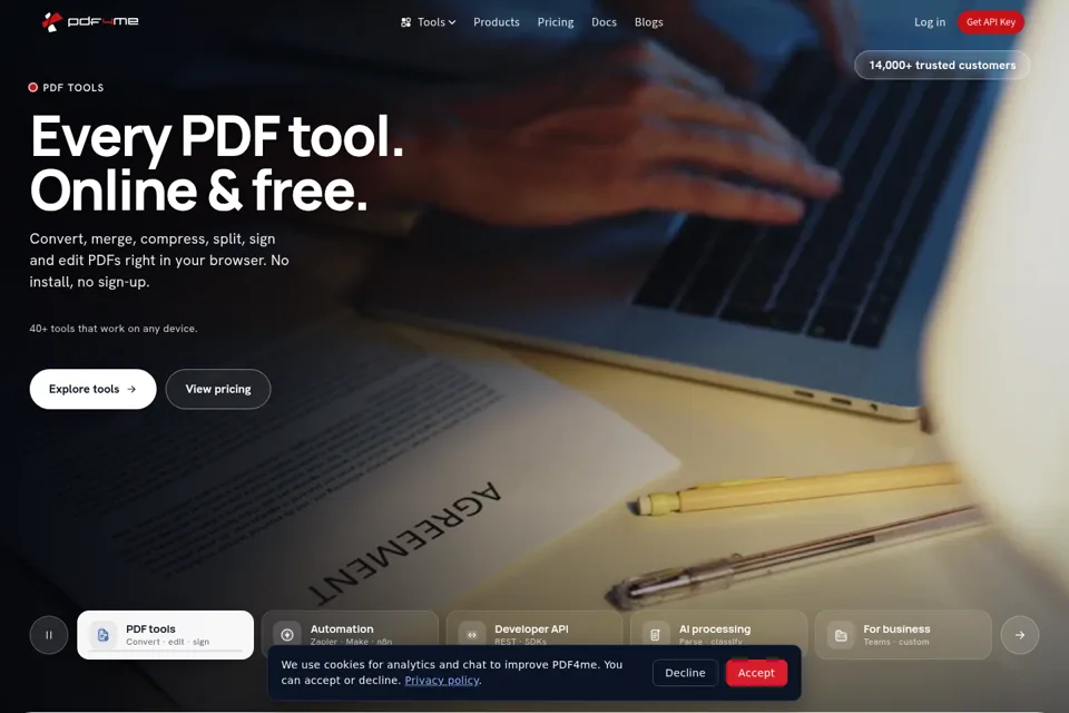Landing page preview