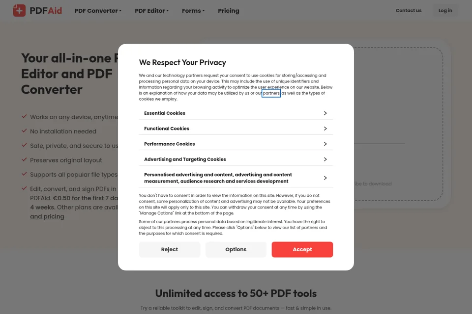Landing page preview