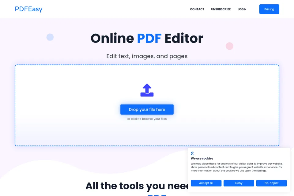 Landing page preview