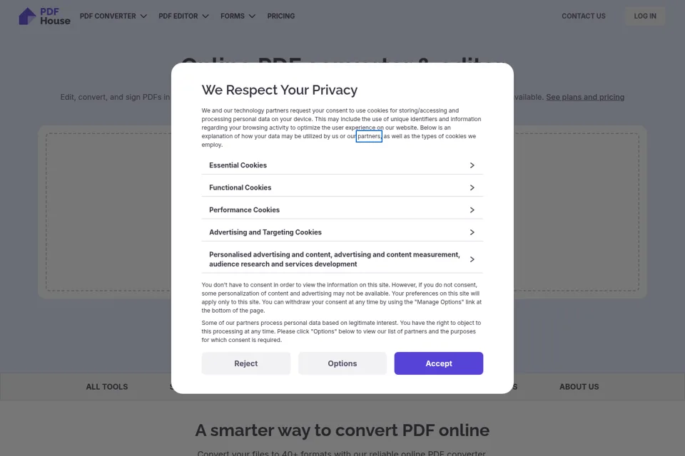 Aperçu de la landing page