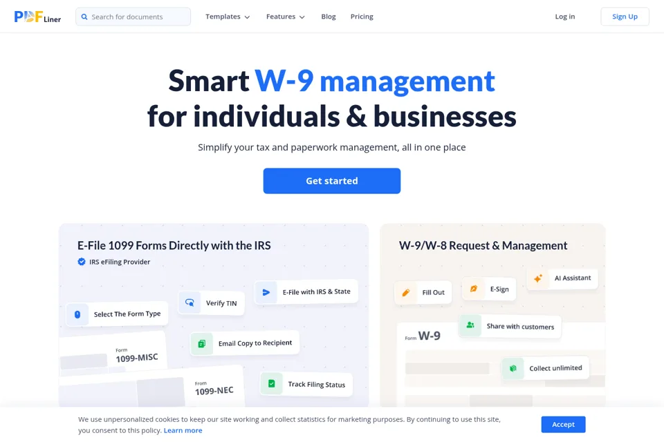 Aperçu de la landing page