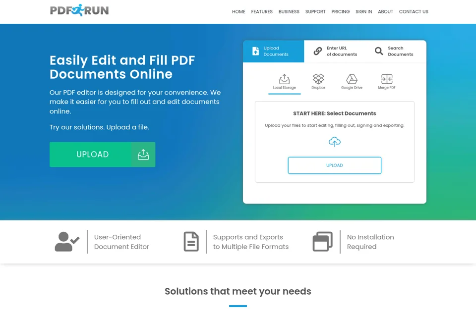 Aperçu de la landing page