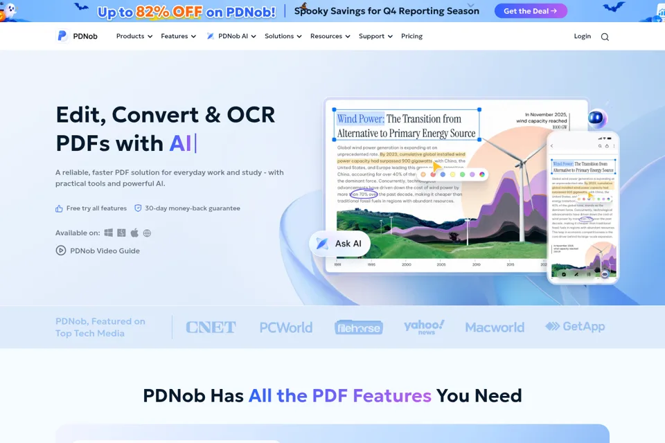 Aperçu de la landing page