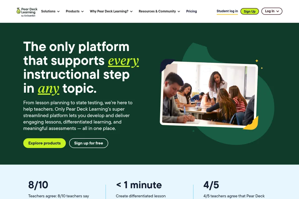 Aperçu de la landing page