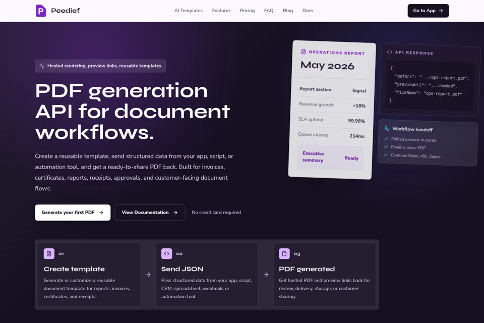 Landing page preview