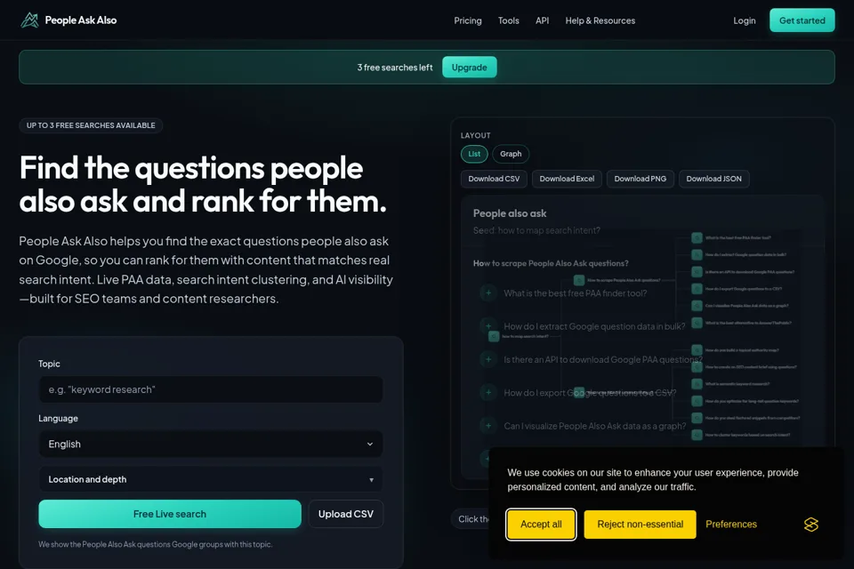 Aperçu de la landing page