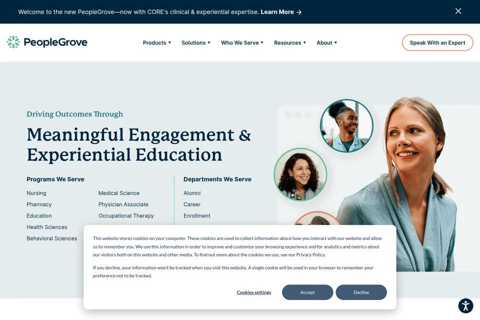 Aperçu de la landing page
