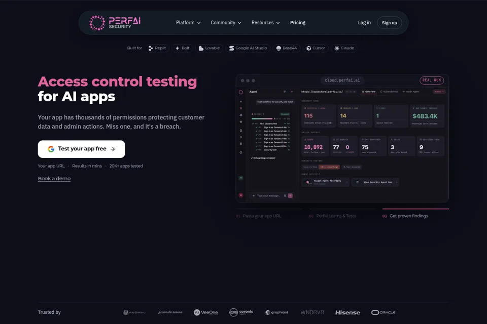 Aperçu de la landing page
