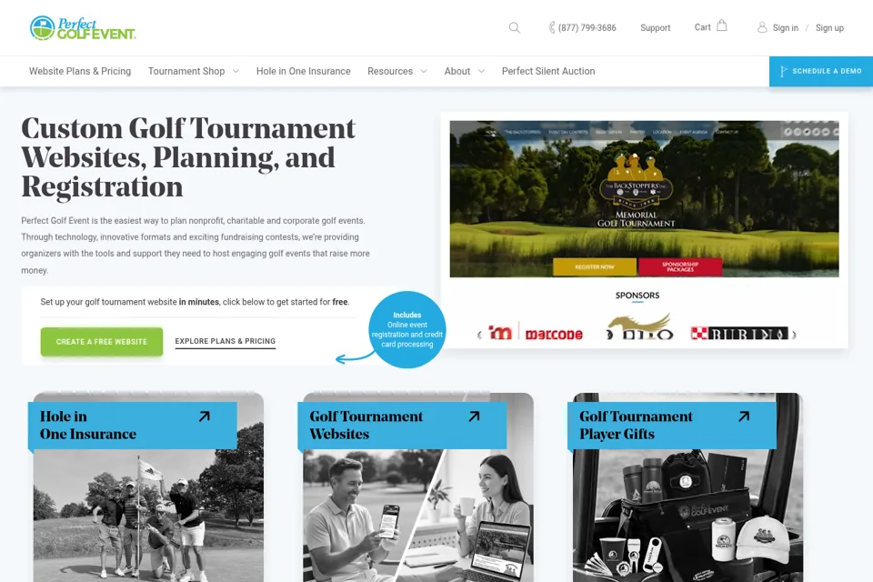 Aperçu de la landing page