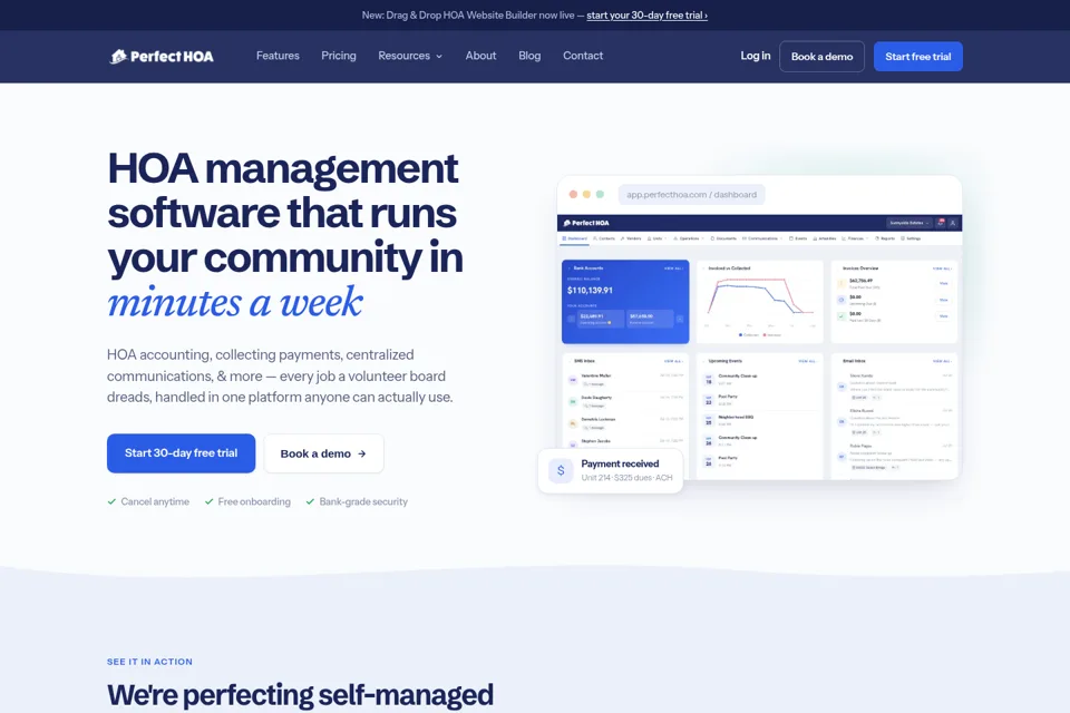 Aperçu de la landing page