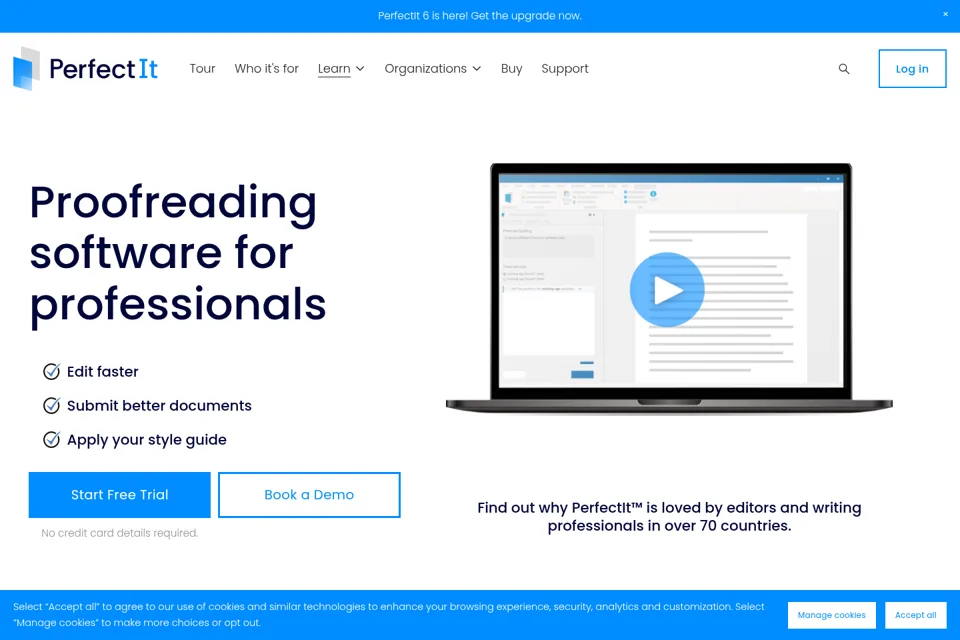 Aperçu de la landing page