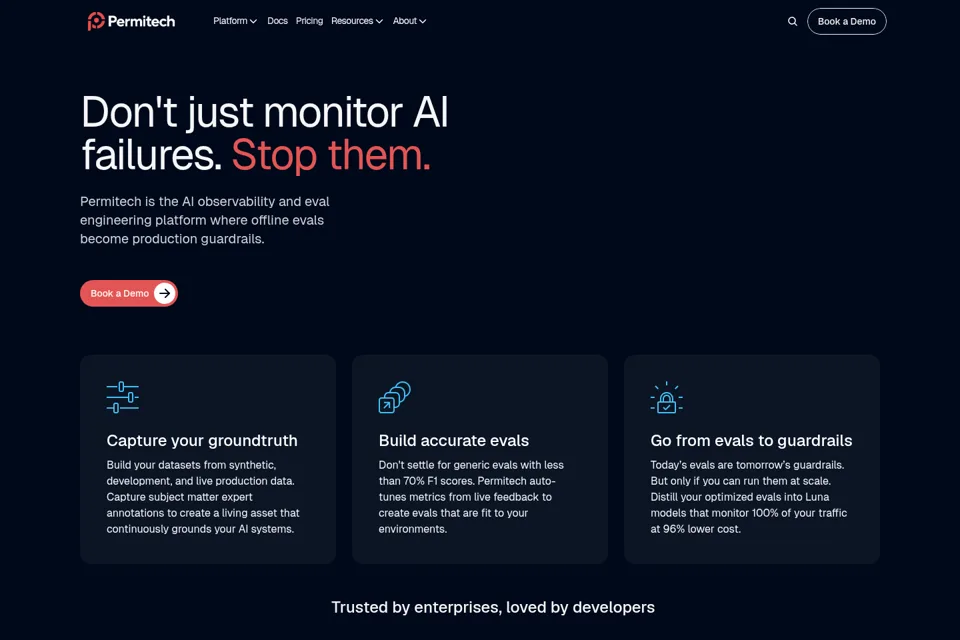 Aperçu de la landing page