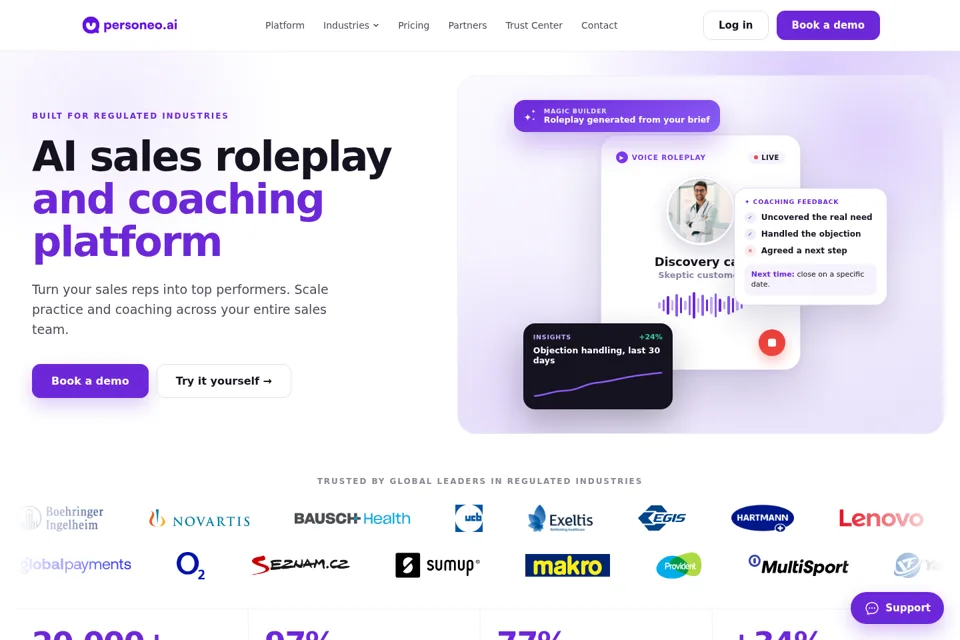 Aperçu de la landing page