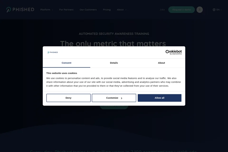 Aperçu de la landing page