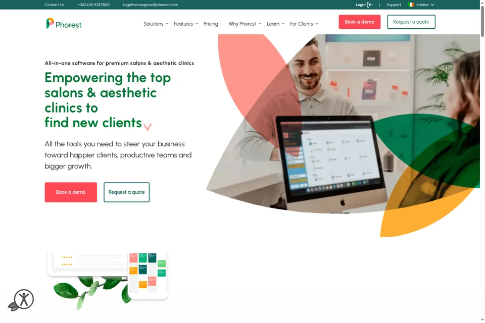 Aperçu de la landing page