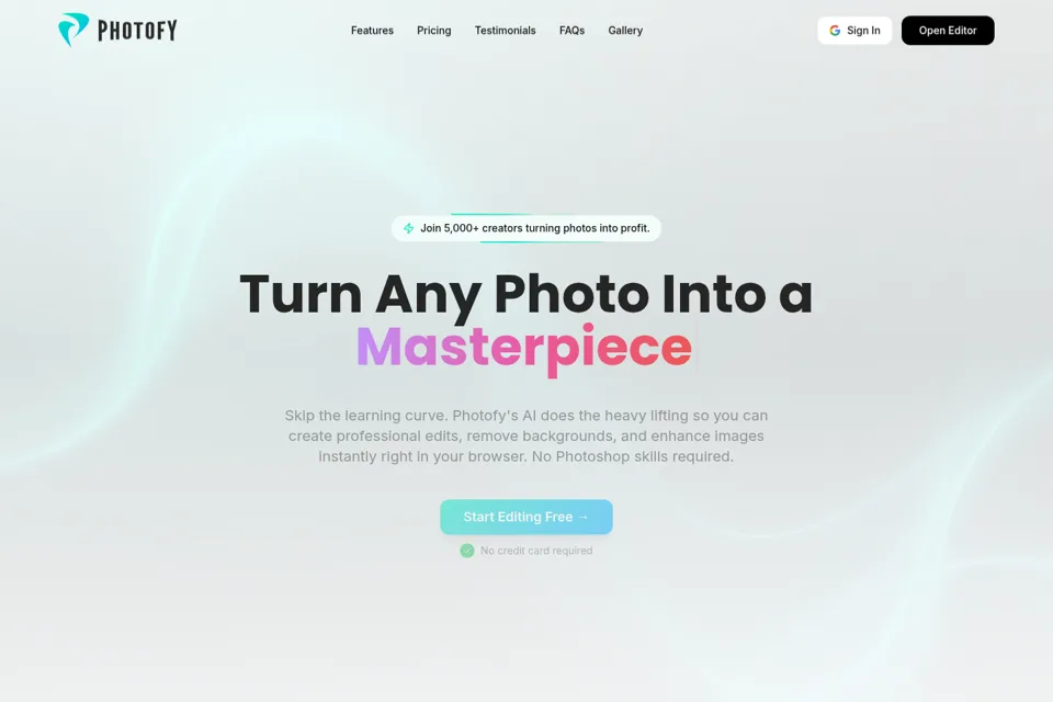 Aperçu de la landing page
