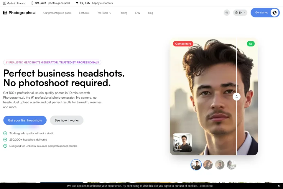 Aperçu de la landing page
