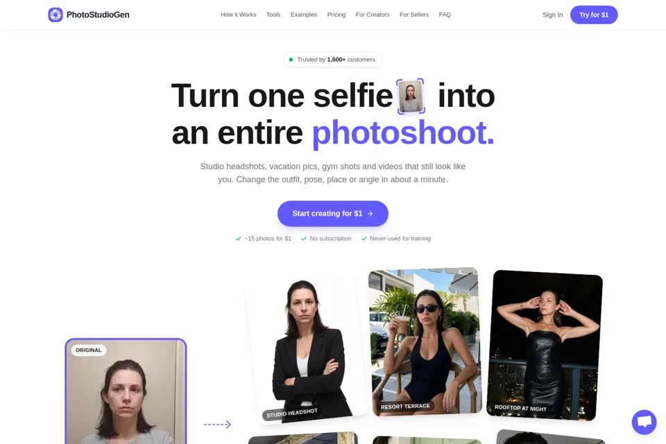 Aperçu de la landing page