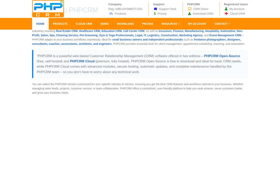 Aperçu de la landing page