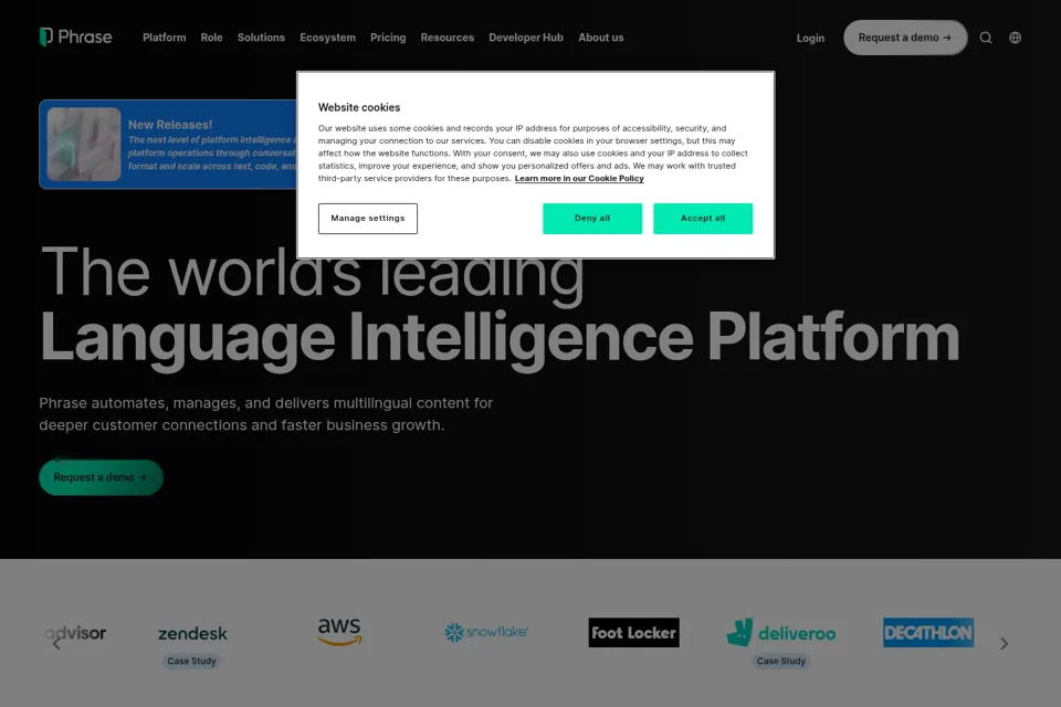Aperçu de la landing page