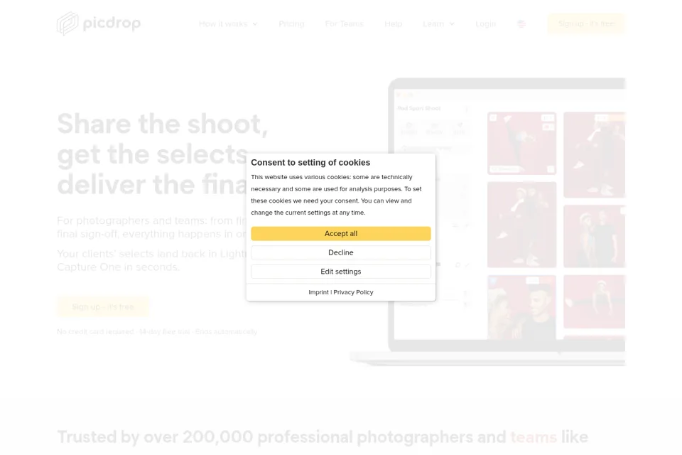 Landing page preview