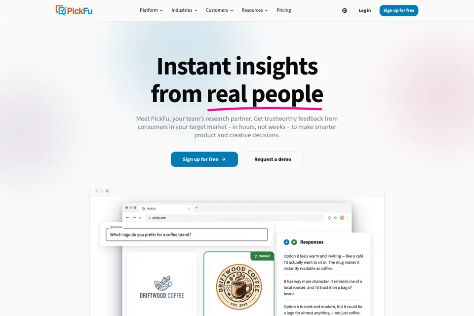 Aperçu de la landing page